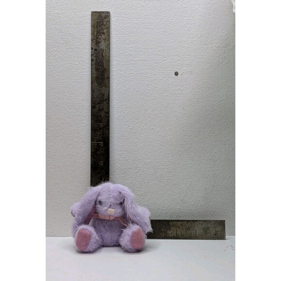 Russ Berrie Bunny Rabbit Plush Purple Mini Small Stuffed Animal Vintage Easter - Picture 3 of 7